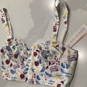 Push up Multicolor Printed Crop Top